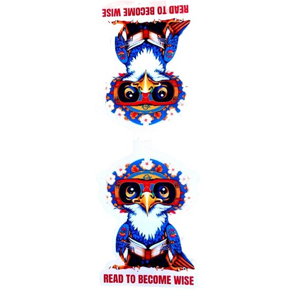 Hawk Read to Become Wise Dual Purpose Book Mark/Refrigerator Magnet - Picture 2 of 3